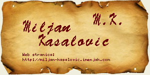 Miljan Kasalović vizit kartica